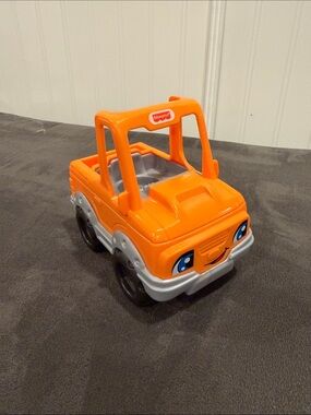 Fisher-Price Orange and Gray Smiling Toy Pickup Truck